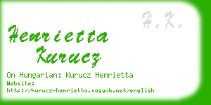 henrietta kurucz business card